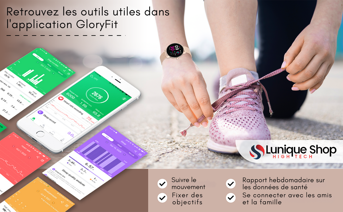 Montre connectée LSFIT écran personnalisable - Lunique Shop