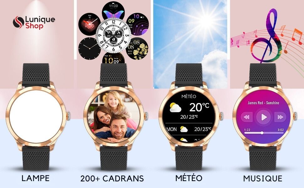 Nouvelle Round 2 Montre Connectée Femme Appel téléphone Assistance Vocale - Lunique Shop