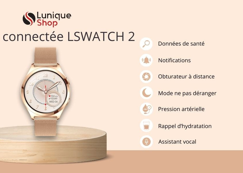LSWATCH V3 Montre Connectée Femme avec Appel Bluetooth 1.6"- Smartwatch Oxygene Sanguin Tension Fréquence Cardiaque Podomètre Sommeil Météo 2 Bracelets Intelligent iOS Android +100 Sport
