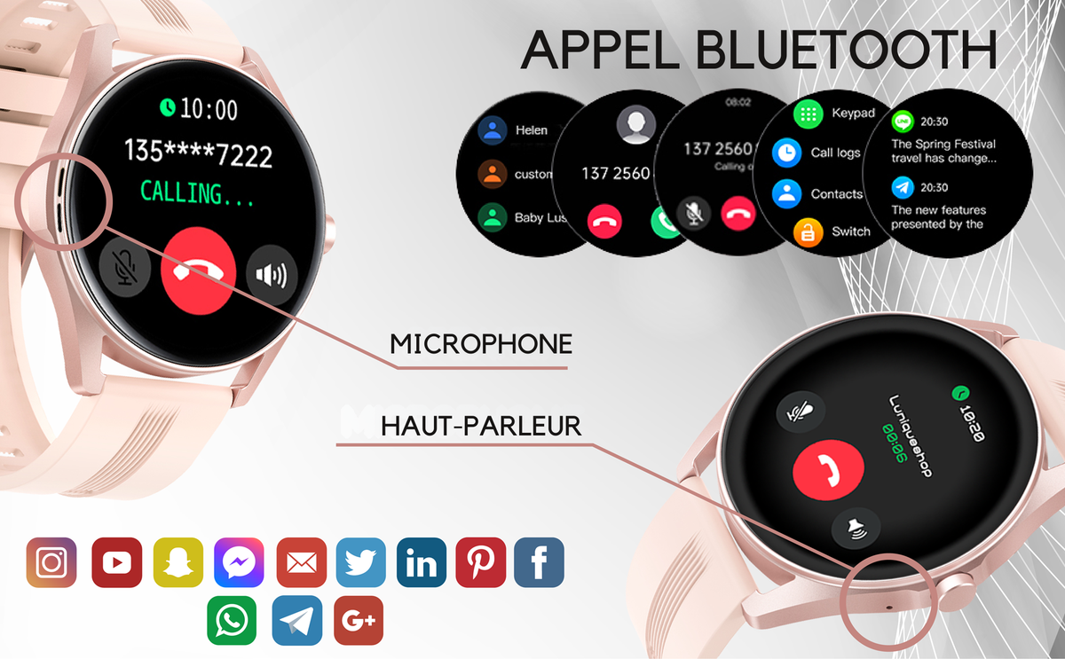 LSTIME montre connectée appel Bluetooth - Lunique Shop