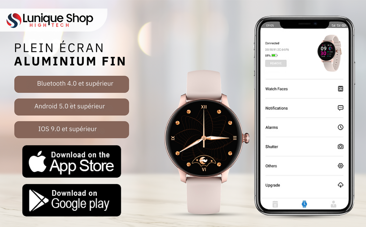 Montre connectée LSFIT écran personnalisable - Lunique Shop