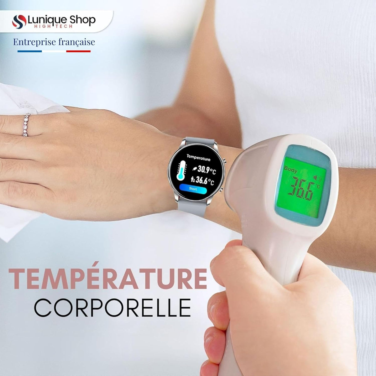 LSWATCH Montre Connectée Femme Appel Bluetooth Temperature - Lunique Shop