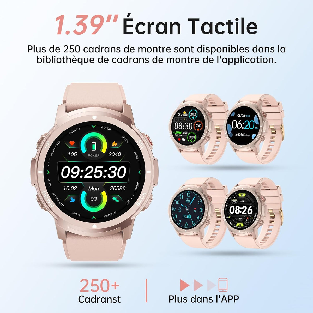LSRELOJ Montre Connectée Femme, 1,39 LCD Smartwatch avec Appels Whats -  Lunique Shop