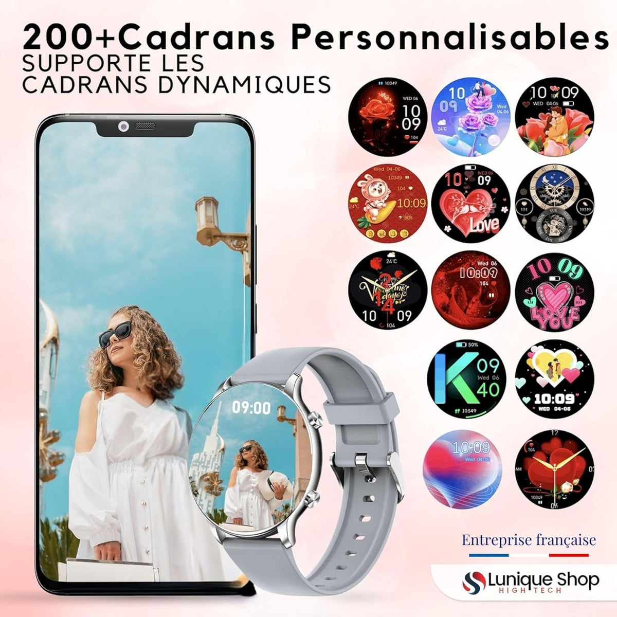 LSWATCH Montre Connectée Femme Appel Bluetooth Temperature - Lunique Shop