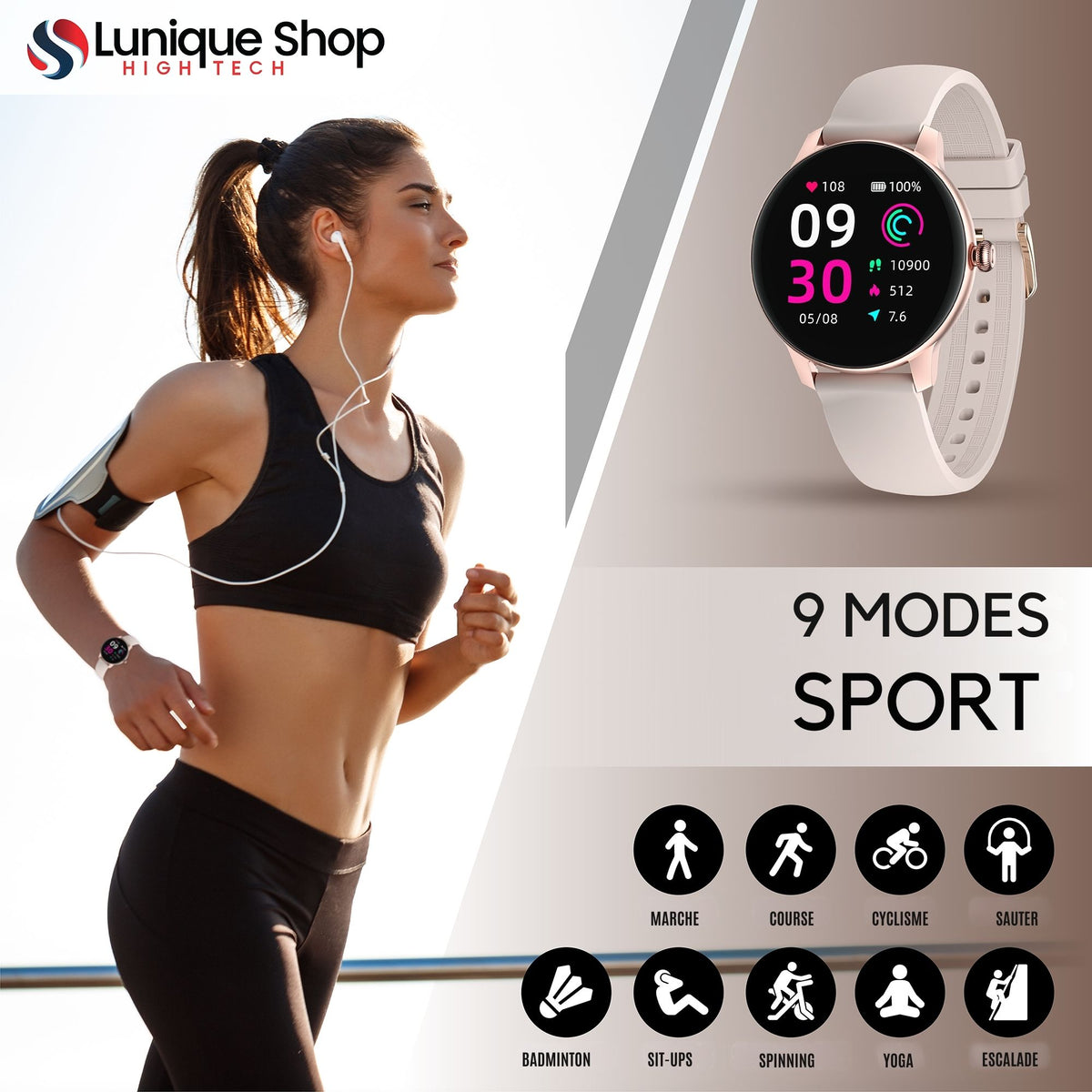 Montre connectée LSFIT écran personnalisable - Lunique Shop