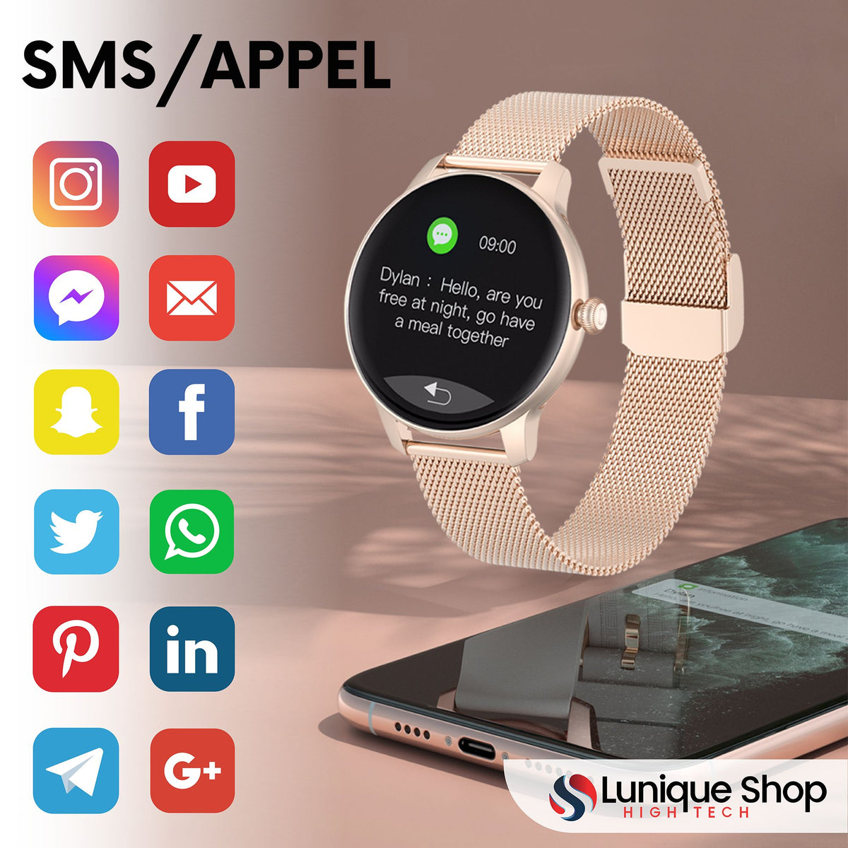 Montre connectée LSFIT écran personnalisable - Lunique Shop