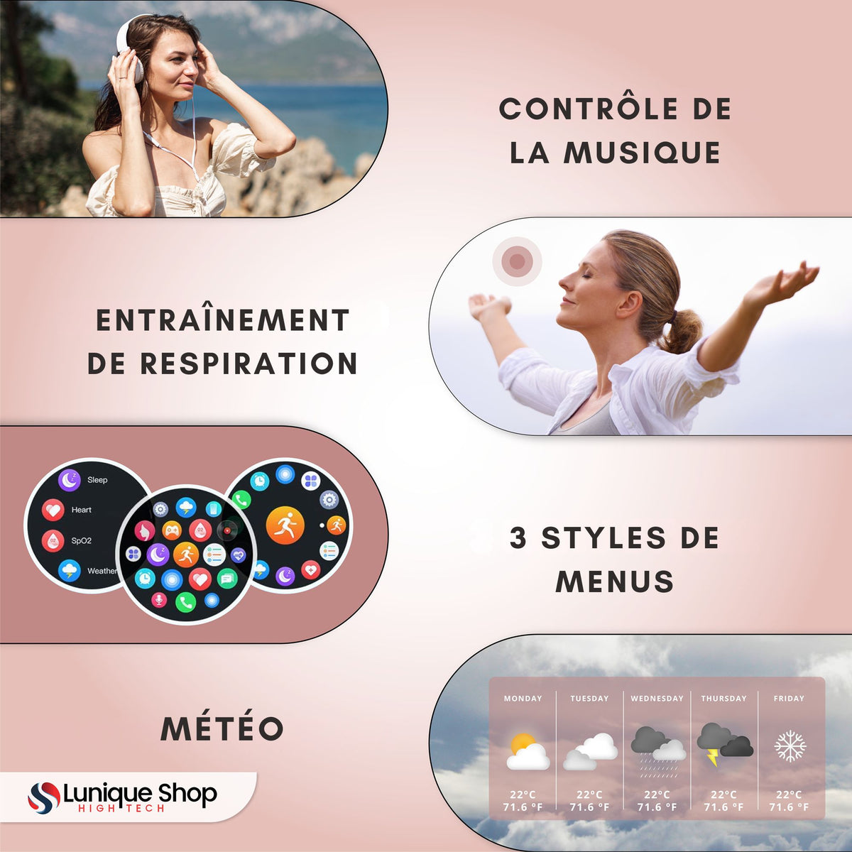 LSTIME montre connectée appel Bluetooth - Lunique Shop