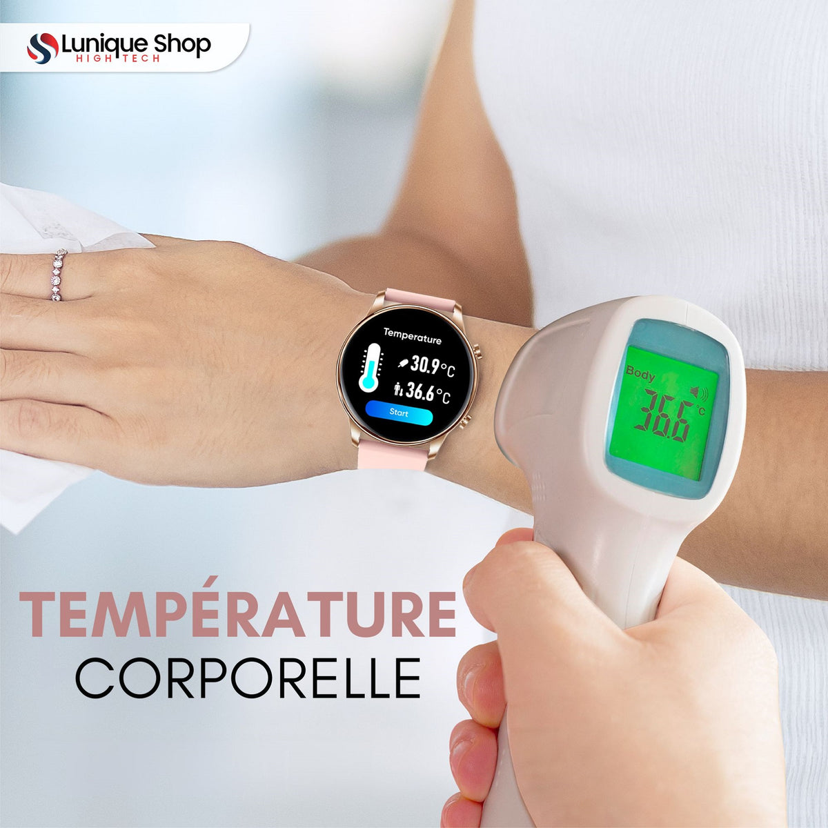 LSWATCH Montre Connectée Femme Appel Bluetooth Temperature - Lunique Shop