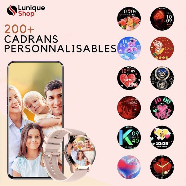 Round 2 Montre Connectée Femme Appel téléphone| Assistance Vocale - Lunique Shop