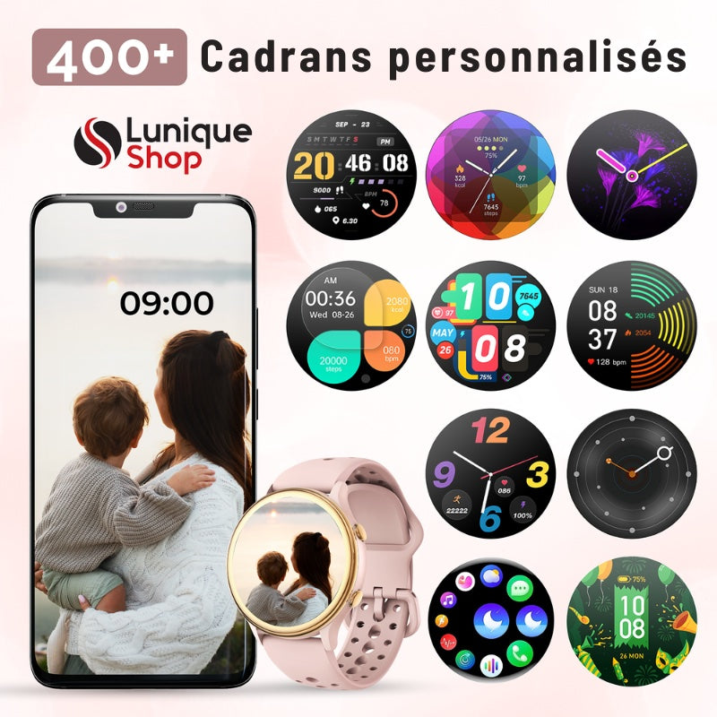 Montre Connectée LSFULL Femme ultra léger Appel Bluetooth, 1,27&quot; HD Smartwatch - Lunique Shop