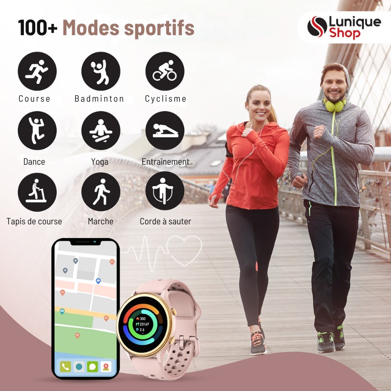 Montre Connectée LSFULL Femme ultra léger Appel Bluetooth, 1,27&quot; HD Smartwatch - Lunique Shop