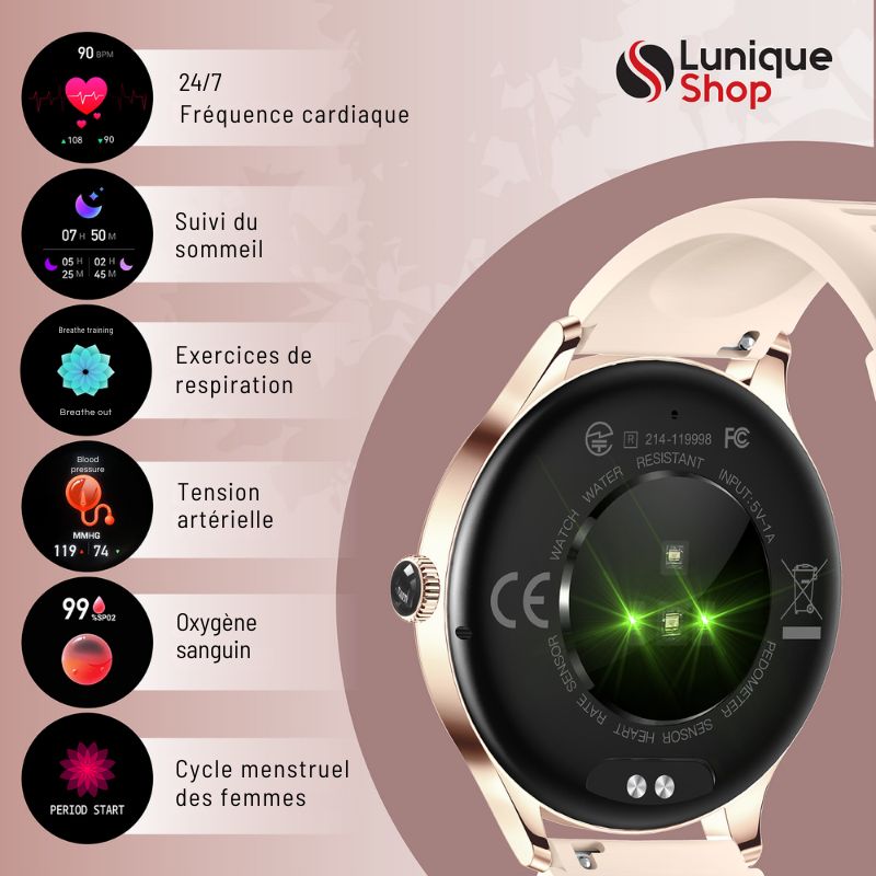 Montre connectée femme LSDIAMS smartwatch appel Bluetooth - Lunique Shop