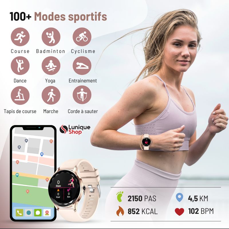 Montre connectée femme LSDIAMS smartwatch appel Bluetooth - Lunique Shop
