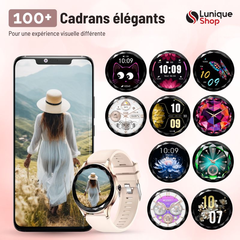 Montre connectée femme LSDIAMS smartwatch appel Bluetooth - Lunique Shop
