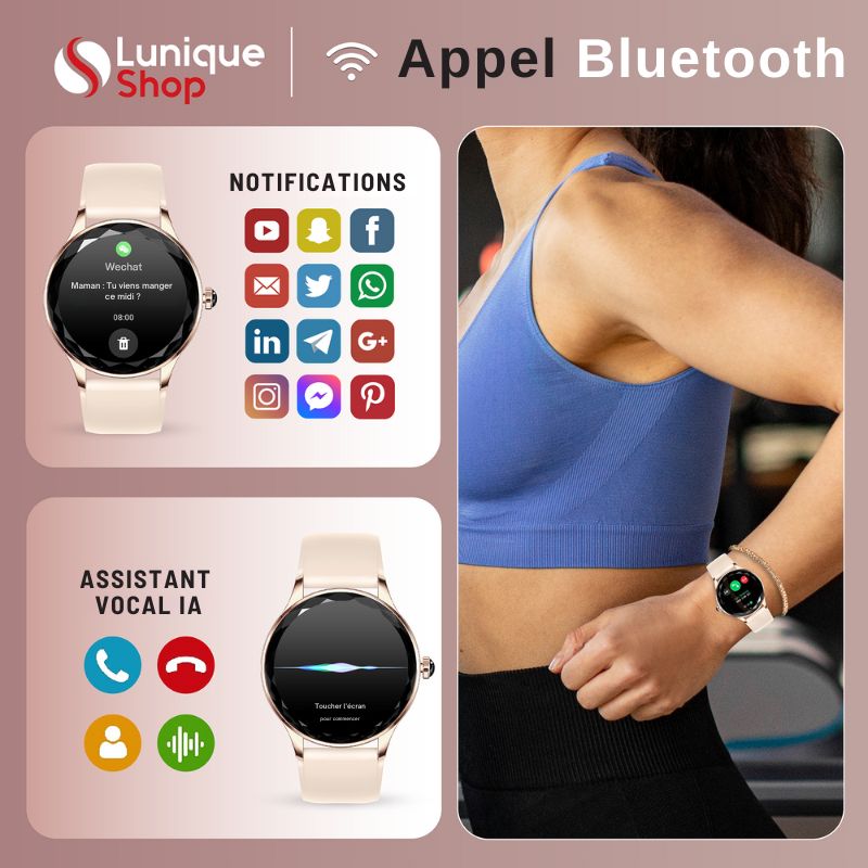 Montre connectée femme LSDIAMS smartwatch appel Bluetooth - Lunique Shop