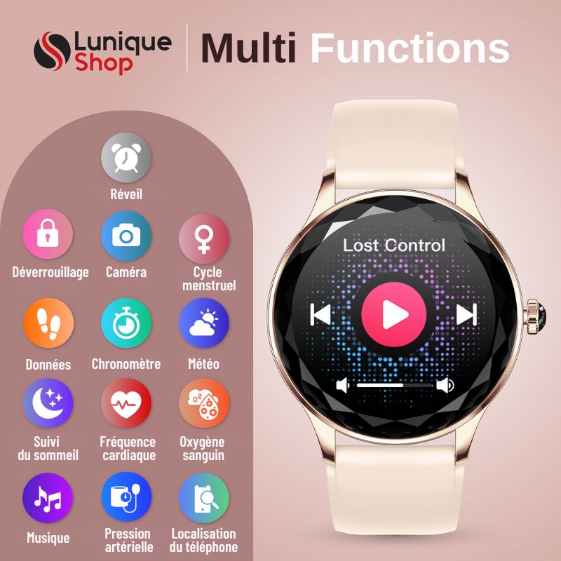 Montre connectée femme LSDIAMS smartwatch appel Bluetooth - Lunique Shop