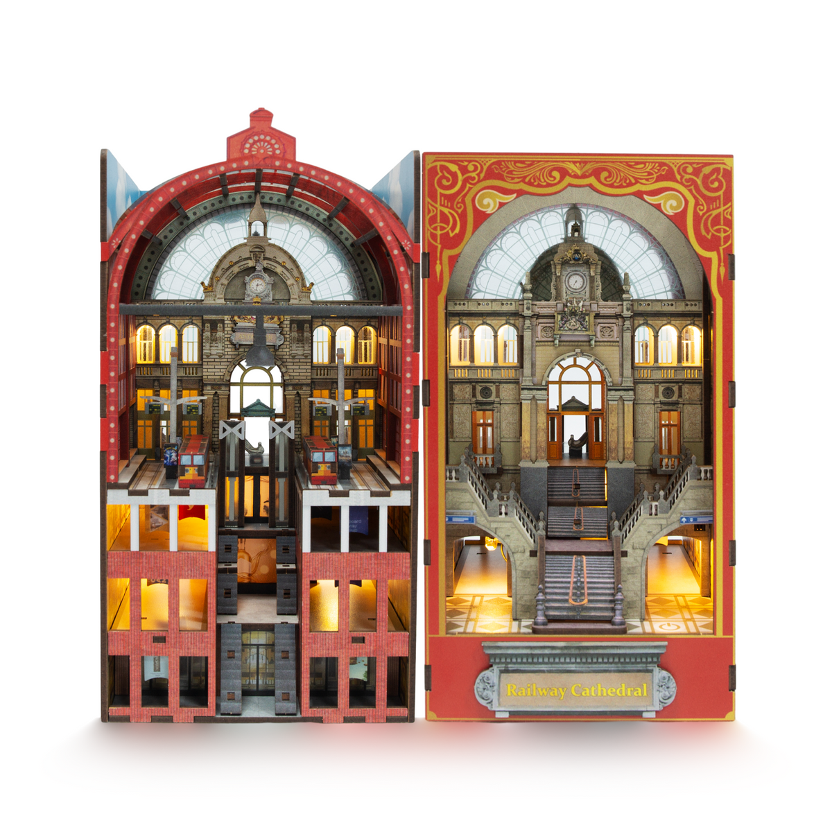 Kit Book Nook librairie- Maison Miniature à Construire Adulte - Librairie Magique - Library bibliotheque Puzzle 3D en Bois lumière LED Detection- Cadeau Maquette en Bois