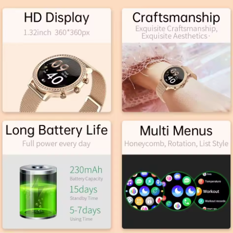 Montre connectée avec cadran à strass - Lunique Shop