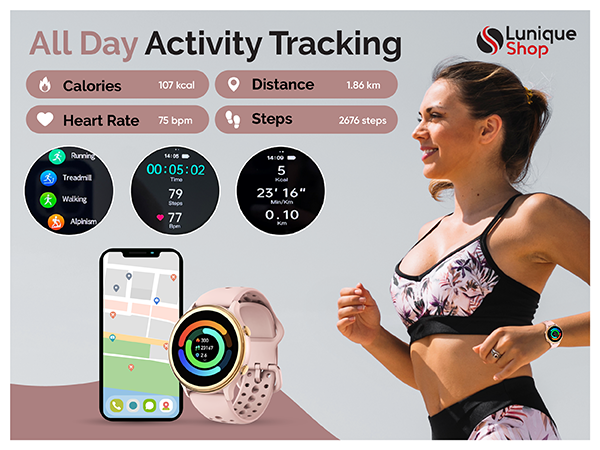 Montre Connectée LSFULL Femme ultra léger Appel Bluetooth, 1,27&quot; HD Smartwatch - Lunique Shop