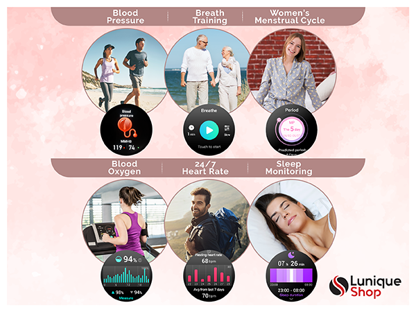 Montre Connectée LSFULL Femme ultra léger Appel Bluetooth, 1,27&quot; HD Smartwatch - Lunique Shop