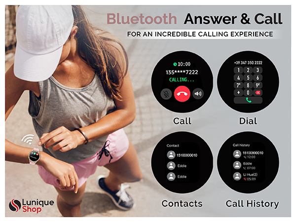 Montre Connectée LSFULL Femme ultra léger Appel Bluetooth, 1,27&quot; HD Smartwatch - Lunique Shop