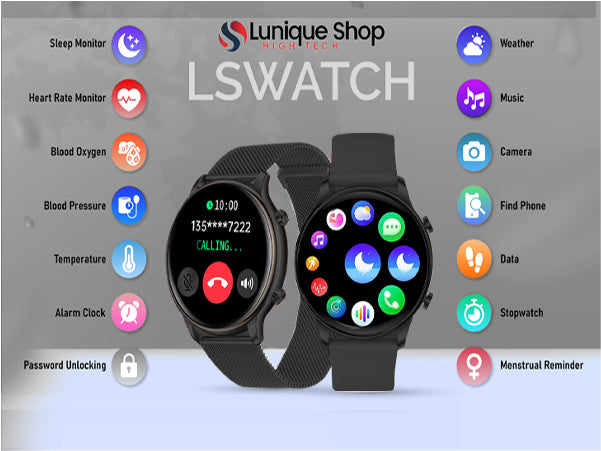LSWATCH Montre Connectée Femme Appel Bluetooth Temperature - Lunique Shop