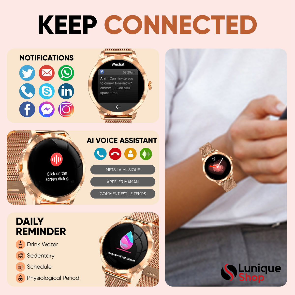 Montre connectée ROUND 2 reconditionnée - Lunique Shop