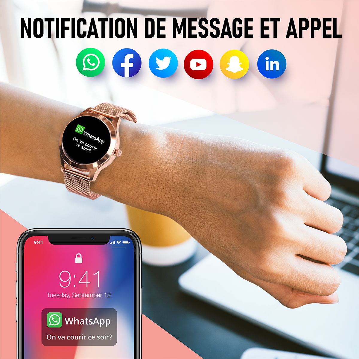 Montre connect e Tactile ROUND Lunique Shop