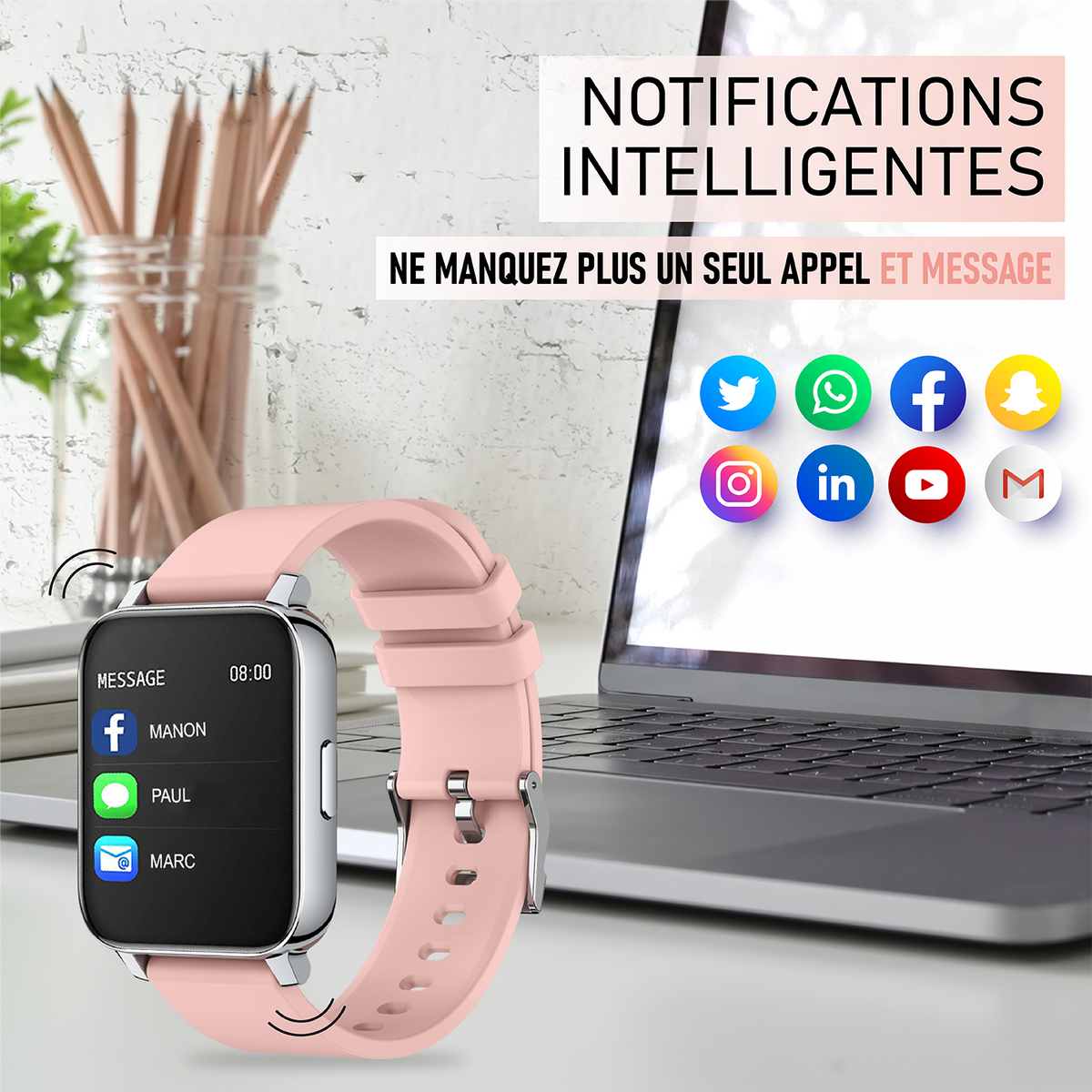 MONTRE connectée OBLONG, écran personnalisable - Lunique Shop