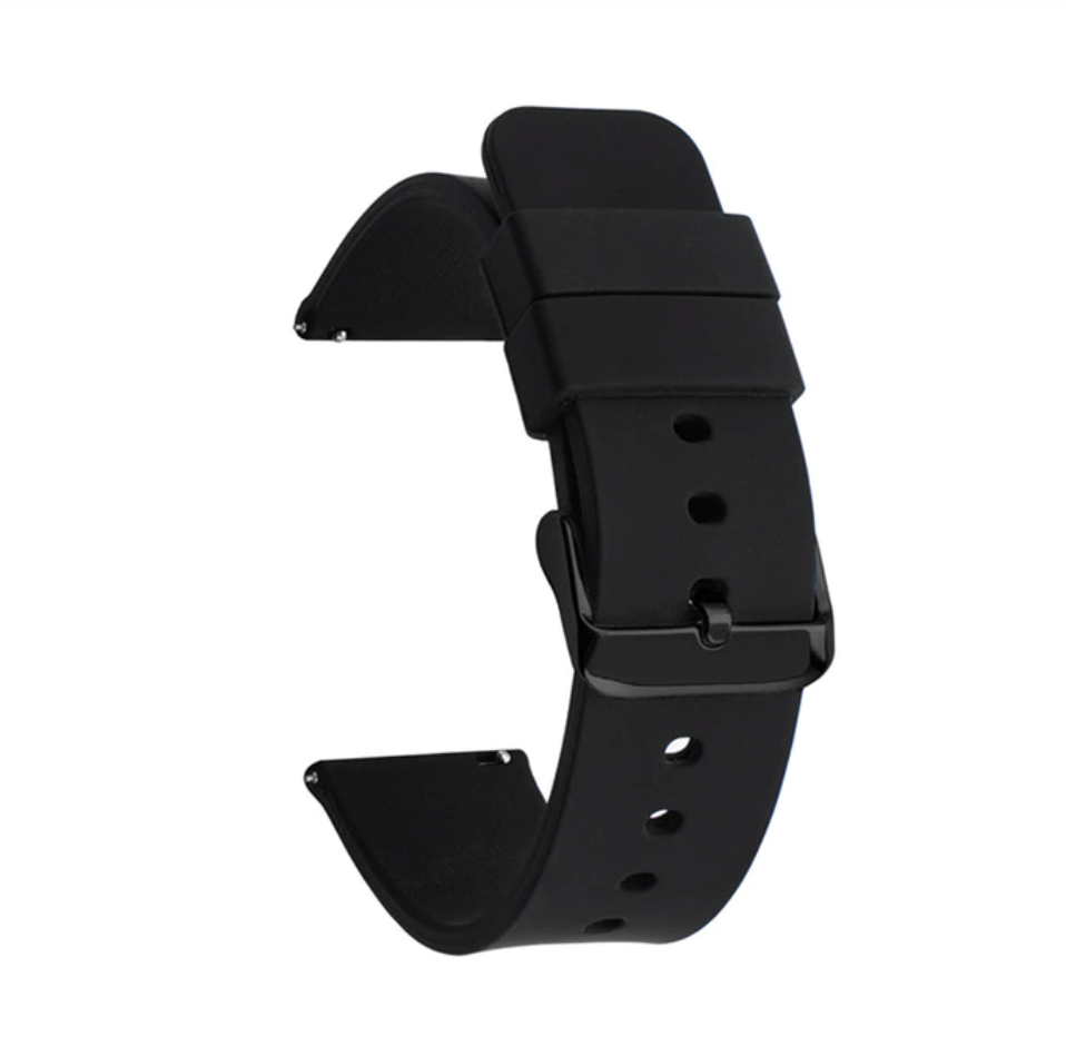 Bracelet interchangeable silicone plusieurs couleur - bracelet Lunique Shop Noir 18 mm/ Round, LSFIT, LSLUXE