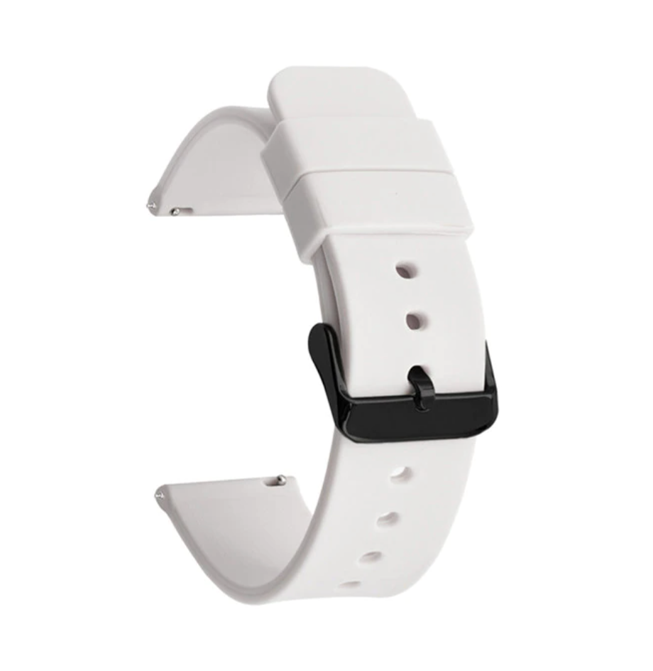 Bracelet interchangeable silicone plusieurs couleur - bracelet Lunique Shop Blanc 18 mm / Round, Lsluxe, Lsfit