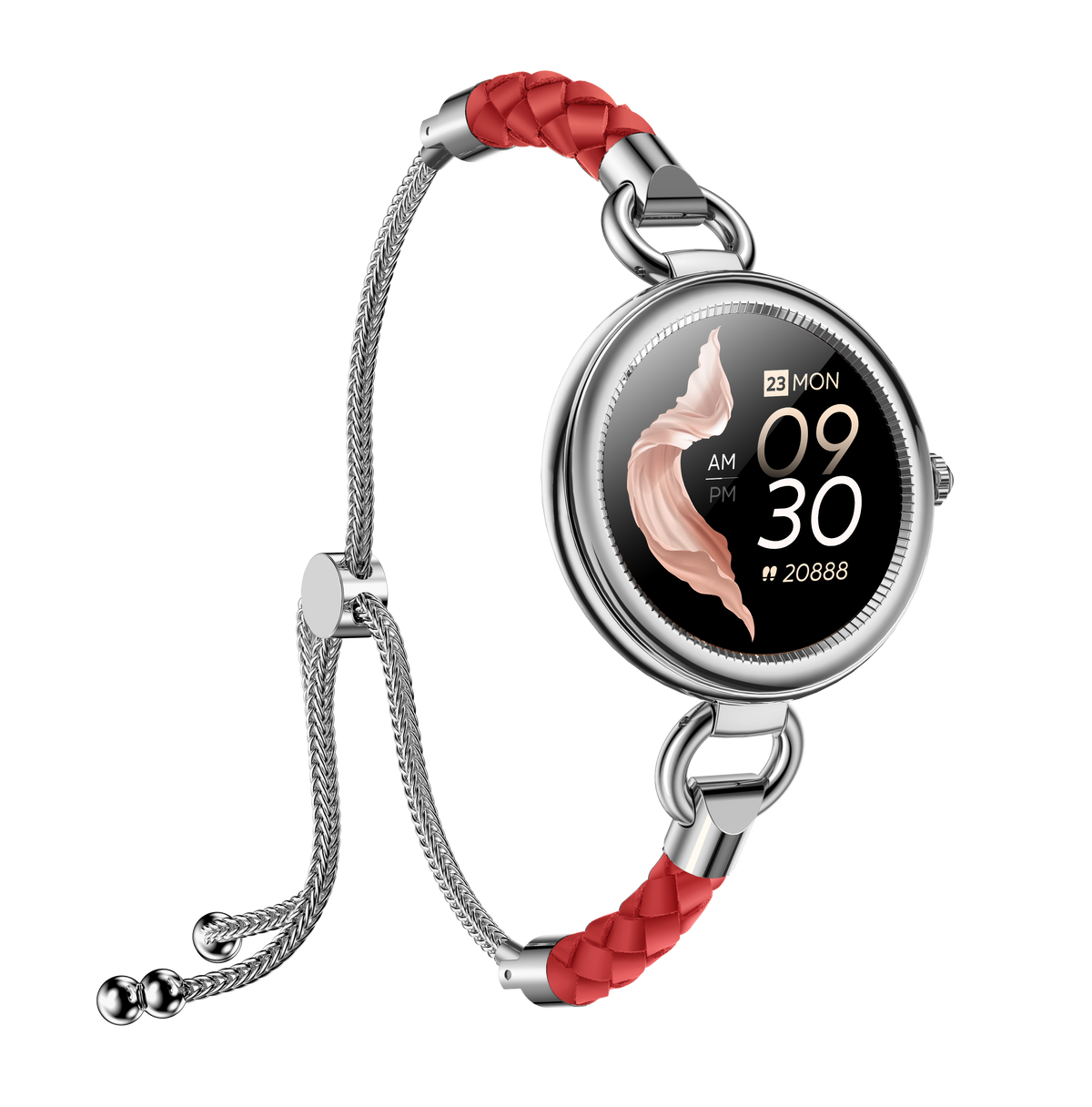 LSBEAUTY, La montre connectée bijoux - montre connectee Lunique Shop ARGENT/ROUGE