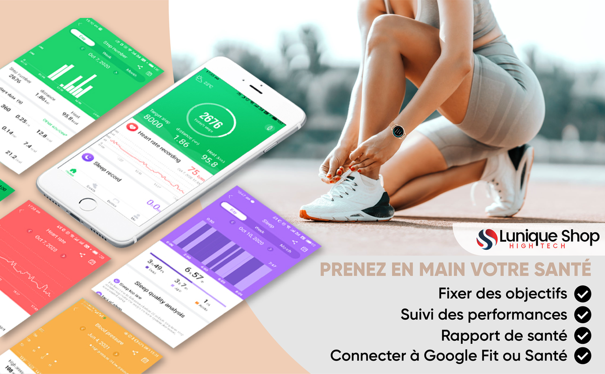 Montre connectée LSLUXE cadran avec paillettes ultra féminin - Lunique Shop