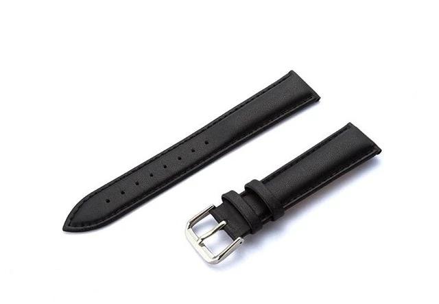 Bracelet interchangeable pour montre ROUND, LSLUXE ou LSFIT - bracelet Lunique Shop Cuir Noir boucle argent