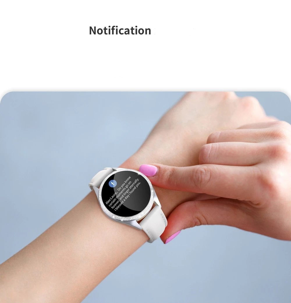 LUNIQUESHOP 2024 Nouvelle Round 2 Montre Connectée Femme Appel téléphone|  Assistance Vocale| Smartwatch Tactile Taille Ronde + 120 Sports | Fréquence