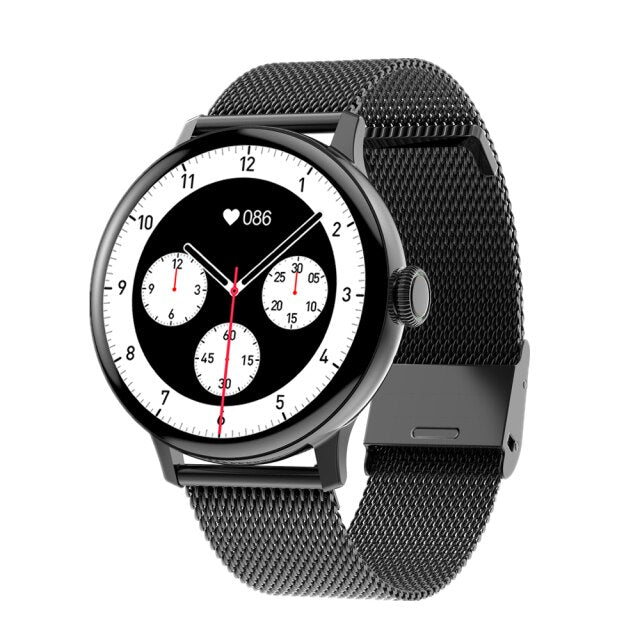 SMARTCALL , Appel en Bluetooth, musique, écran personnalisable - montre Lunique Shop Black metal