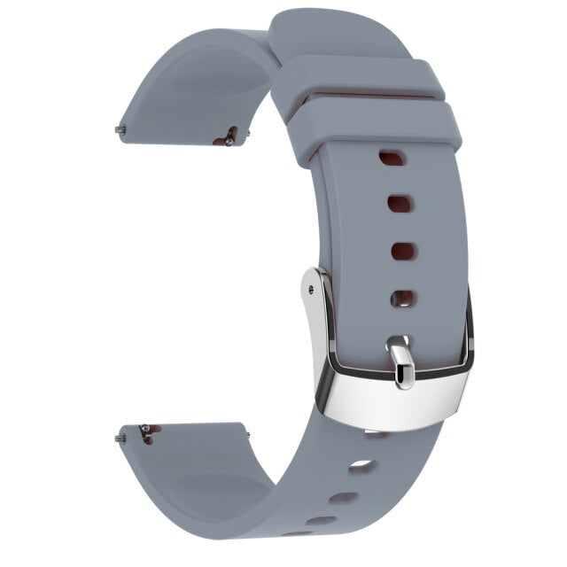 Bracelet interchangeable silicone plusieurs couleur - bracelet Lunique Shop Gris 20 mm /Oblong