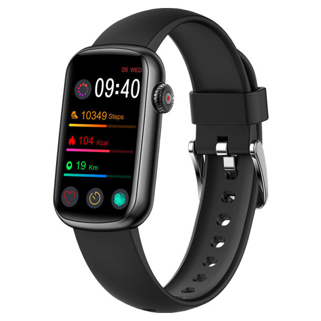 Montre Connectée BluTech - 46 Mm - Bracelet Cuir Marron - Compatible Android